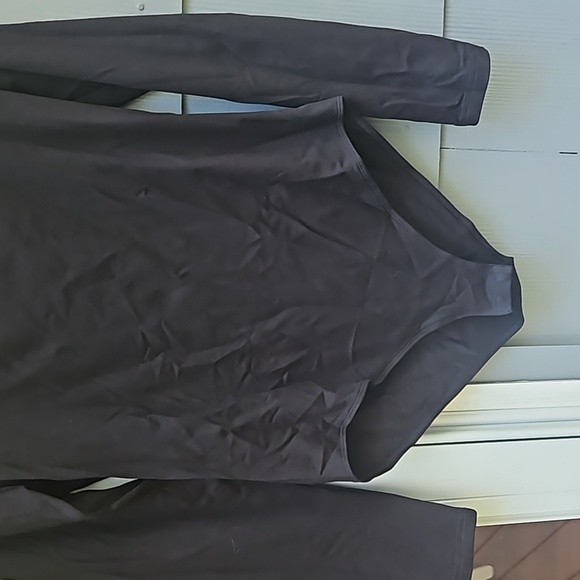 Ladies Mangopop brand one piece snap body contour shirt black - Picture 2 of 9